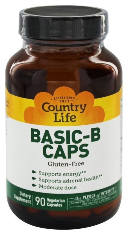 Básico B Tampas Vitamina B Complexo 25 mg. - Cápsulas vegetarianas 90 Country Life