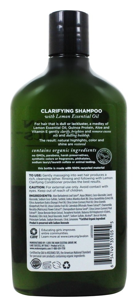 Champô clarifying limão - 11 fl. oz. Avalon Organics - Imagem 2
