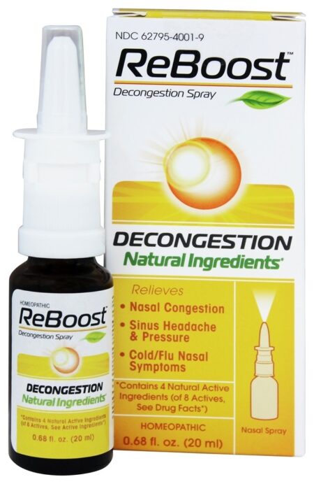 Spray de Decongestão ReBoost - 0.68 fl. oz. Anteriormente, BHI/Heel Reinicialize o spray de descongestionamento MediNatura