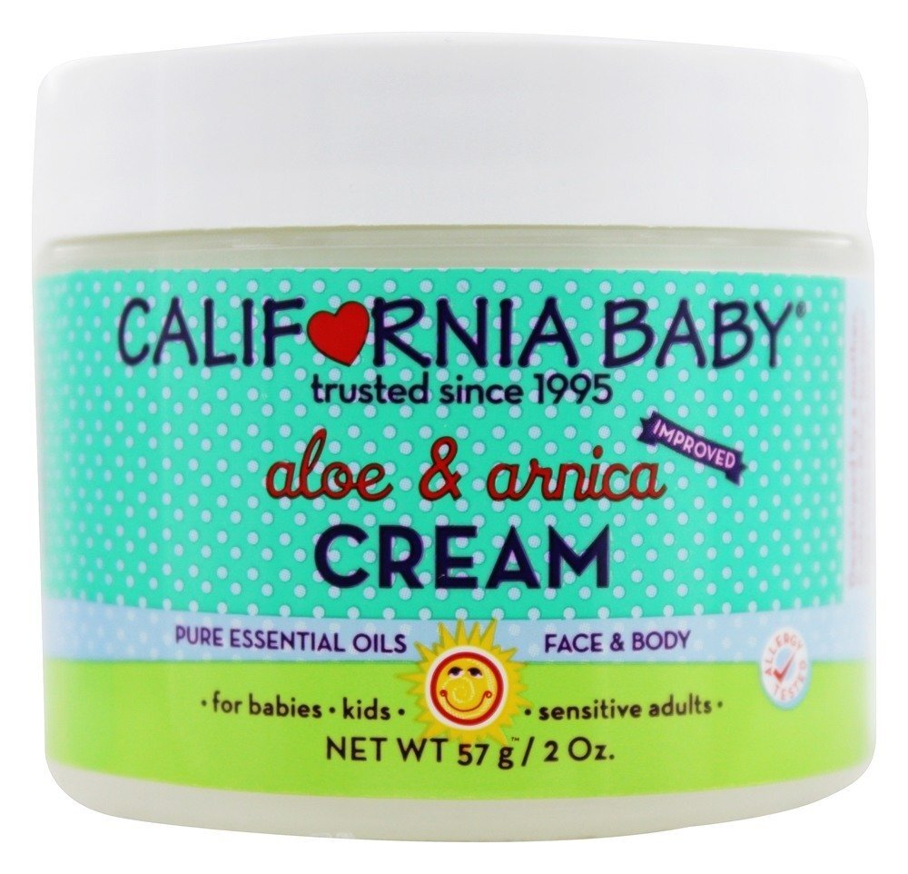 Aloe & Arnica Cream para Bebês, Crianças e Adultos Sensíveis - 2 oz. California Ba