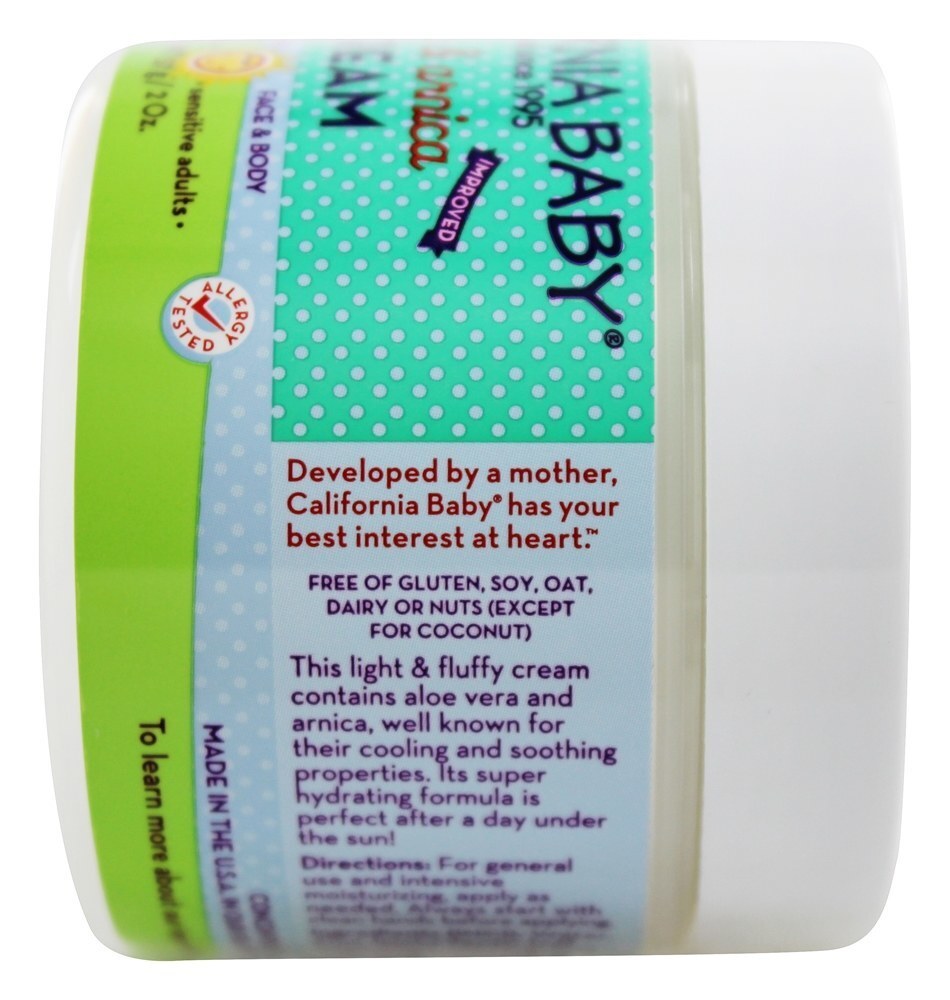 Aloe & Arnica Cream para Bebês, Crianças e Adultos Sensíveis - 2 oz. California Ba - Imagem 2