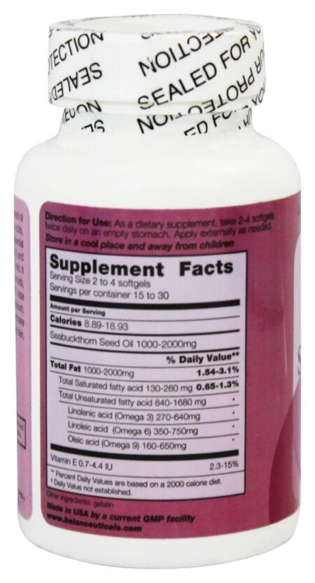 Óleo de semente de espinheiro marítimo 500 mg. - 60 Softgels Balanceuticals - Image 2