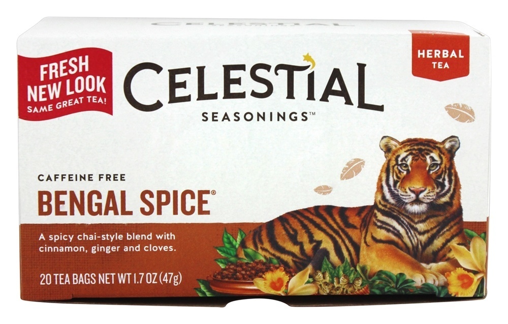 Especiaria Bengal livre de cafeína chá de ervas - 20 Saquinhos de Chá Celestial Seasonings