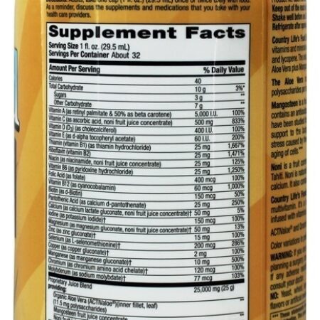 Líquido Múltiplas Vitamina & Mineral Complexo Natural Manga Sabor - 32 fl. oz. Country Life - Imagem 2