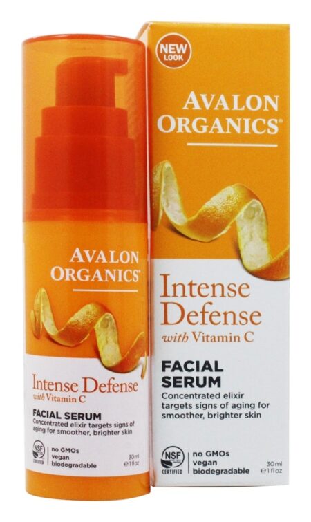 Vitamina C Renovação Vitalidade Facial Serum - 1 fl. oz. (Anteriormente Defesa contra o envelhecimento da pele, nutritiva) Avalon Organics