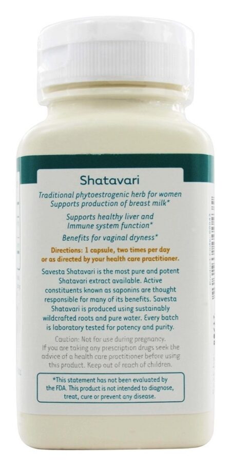 Erva Phytoestrogenic de Shatavari para a potência a mais alta das mulheres - 60 Cápsulas vegetarianas anteriormente Ayurceutics Savesta - Image 3