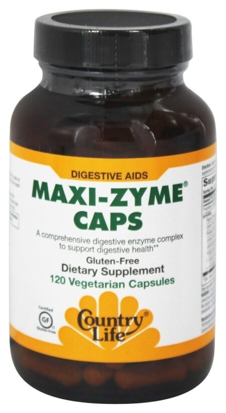 Maxi-Zyme Caps Ajuda Digestiva - Cápsulas vegetarianas 120 Country Life