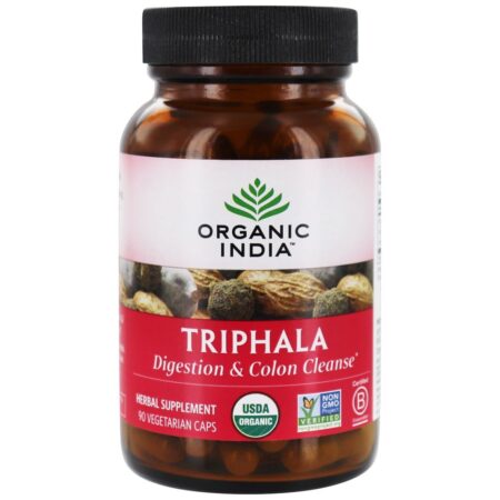 Triphala Para Digestão & Limpeza do Cólon - Cápsulas vegetarianas 90 Organic India