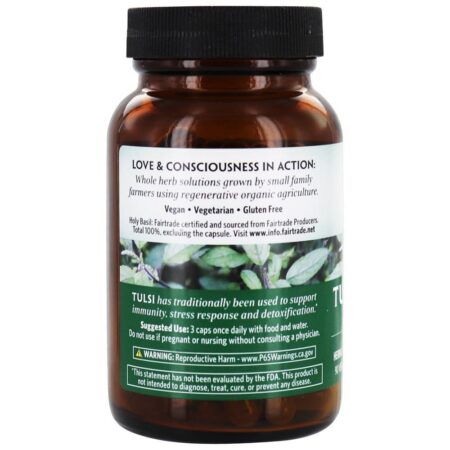 Resposta positiva ao estresse da manjericão Tulsi-Santo - Cápsulas vegetarianas 90 Organic India - Imagem 3
