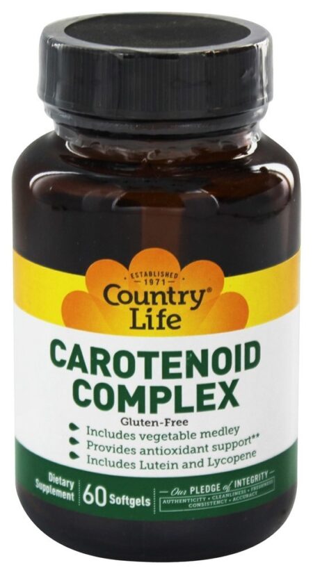 Fito-Nutriente do Complexo Carotenóide com Luteína e Licopeno - 60 Softgels Country Life