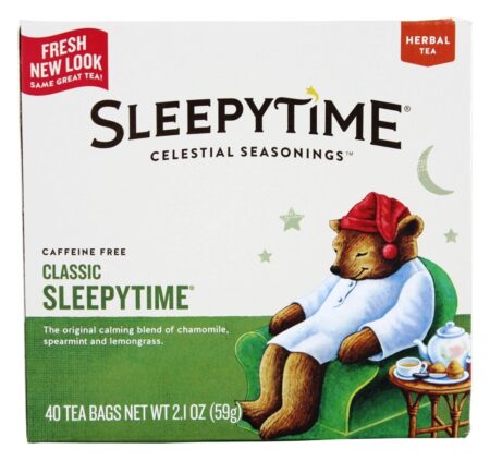 Sleepytime De ervas Chá Cafeína Livre Clássico - 40 Saquinhos de Chá Celestial Seasonings