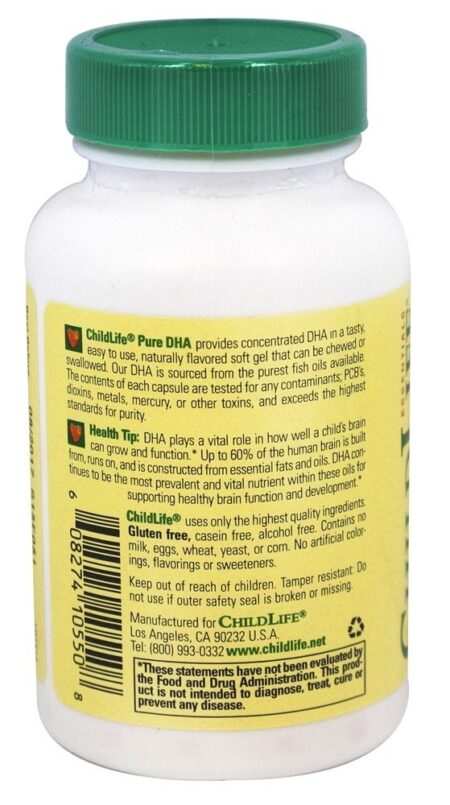 Pure DHA em Tabletes Mastigáveis Sabor de Frutas 250 mg. - 90 Softgels Child Life Essentials - Image 3