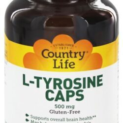 L Tirosina de Tirosina Suplemento de Aminoácidos de Forma Livre com B6 500 mg. - Cápsulas vegetarianas 100 Country Life