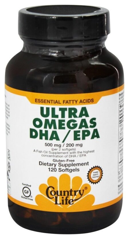 Ultra Omegas DHA/EPA 500 mg/200 mg - 120 Softgels Country Life