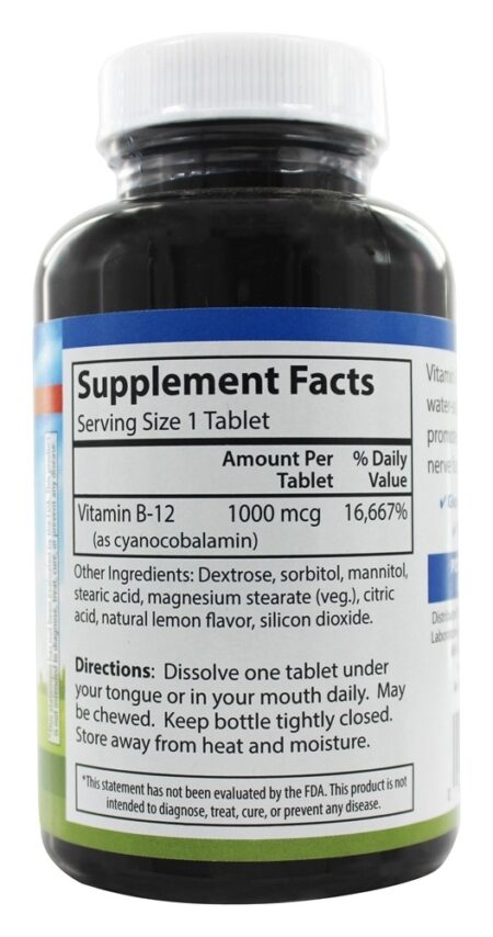 B12 1000 mcg. - 180 Tablets Carlson Labs - Image 2