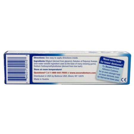 Adesivo de prótese livre de zinco à prova d'água - 1.4 oz. Anteriormente, Secure Creme para Ligação Secure Secure - Imagem 2