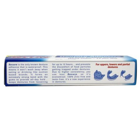 Adesivo de prótese livre de zinco à prova d'água - 1.4 oz. Anteriormente, Secure Creme para Ligação Secure Secure - Imagem 3