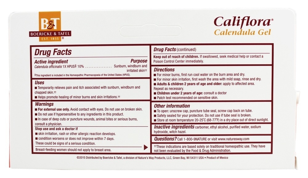 Gel Calêndula Califlora - 2.75 oz. Boericke & Tafel - Imagem 2