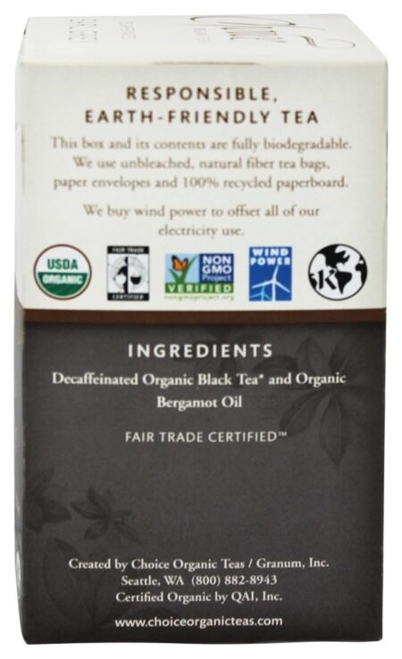 Chá Cinzento Congelado Descafeinado - 16 Saquinhos de Chá Choice Organic Teas - Image 2