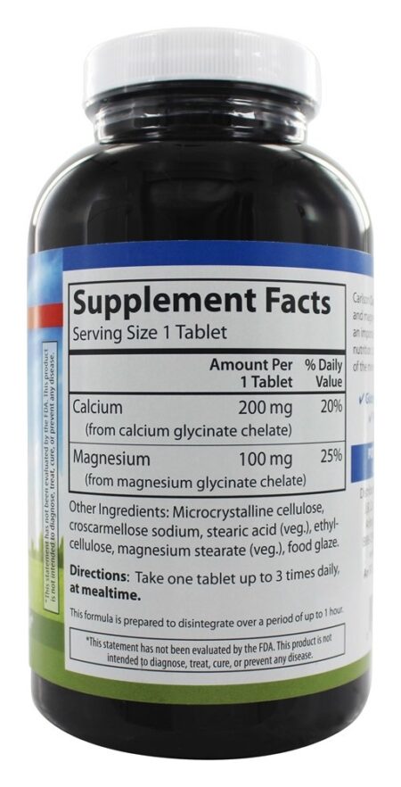 Cal-Mag Quelato 2:1 Ratio - 180 Tablets Carlson Labs - Image 2