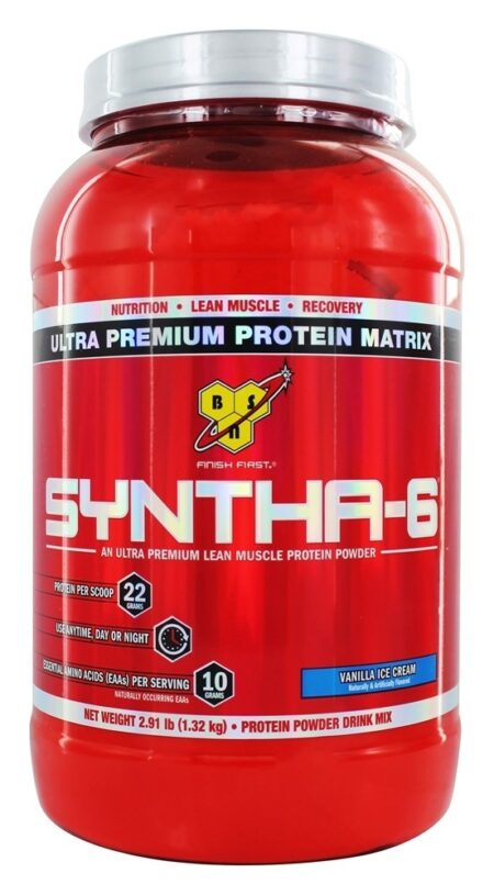 Syntha-6 Proteína de Liberação Constante em Pó Sabor Sorvete de Baunilha - 2.91 lbs. BSN