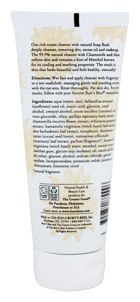 Profundidade Limpeza Creme Sabão Casca & Camomila - 6 fl. oz. Burt's Bees - Image 2