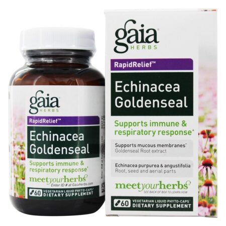 Cápsulas Phyto líquidas de Echinacea Goldenseal - Cápsulas vegetarianas 60 Gaia Herbs