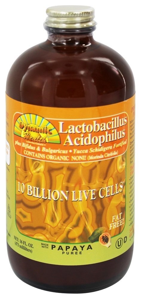 Lactobacillus Acidophilus Líquido 10 Bilhões de Células Vivas - 16 fl. oz. Dynamic Health
