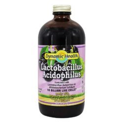 Lactobacillus Acidophilus Líquido Com Células Vivas Sabor Cereja Preta Orgânica 10 Bilhões de UFC - 16 fl. oz. Dynamic Health