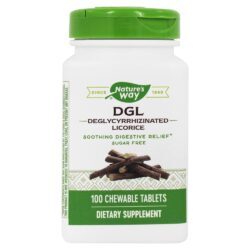 DGL Alcaçuz Deglycyrrhizinated Alívio Digestivo Calmante - 100 comprimidos mastigáveis Nature's Way