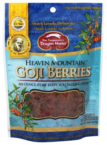 Bagas de Goji da montanha do céu - 8 oz. Dragon Herbs