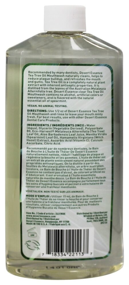 Óleo refrescante natural da árvore do chá do mouthwash - 16 fl. oz. Desert Essence - Image 2