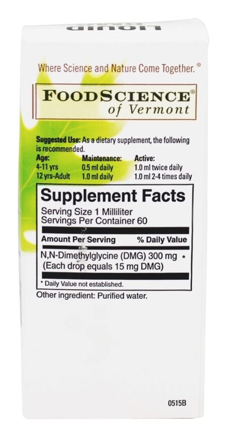 Aangamik Líquido DMG 300 mg. - 60 ml. FoodScience of Vermont - Image 2