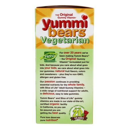 Yummi Bears Cálcio Vegetariano Infantil + Vitamina D3 - 90 Gummies Hero Nutritionals Products - Image 4