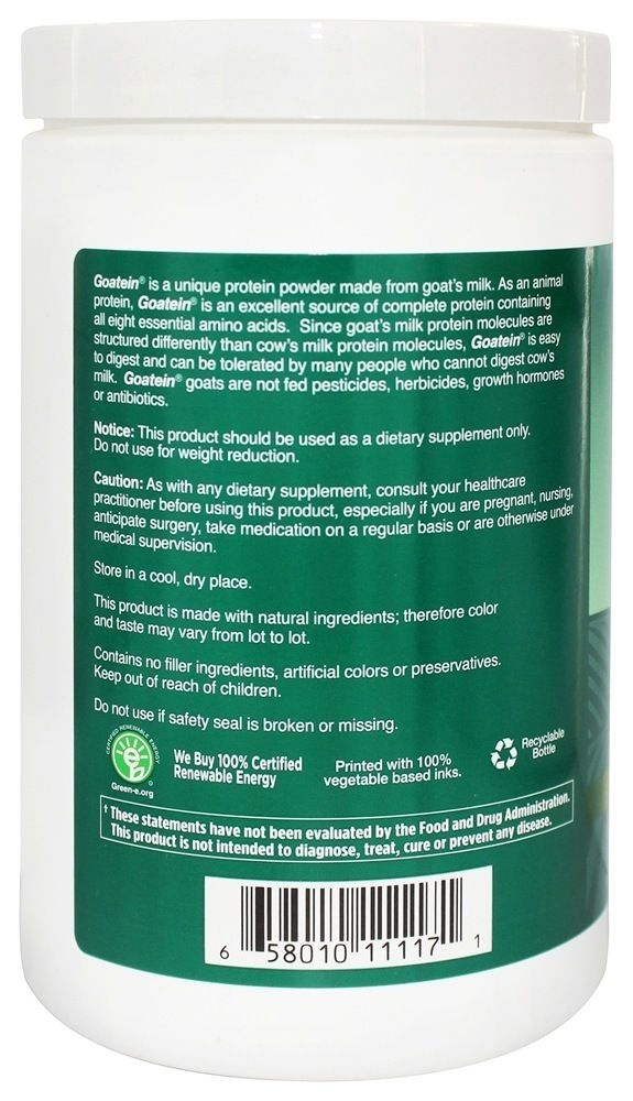 Goatein Pure Proteína em pó de leite de cabra - 454 Gramas Garden of Life - Imagem 3