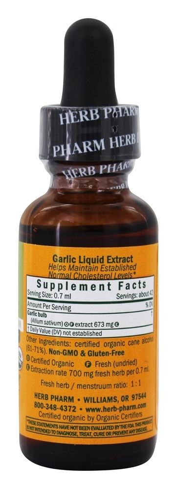 Extracto Líquido Inteiro de Alho Líquido Inteiro para Cardio e Restauração Circulatória - 1 fl. oz. Herb Pharm - Imagem 2