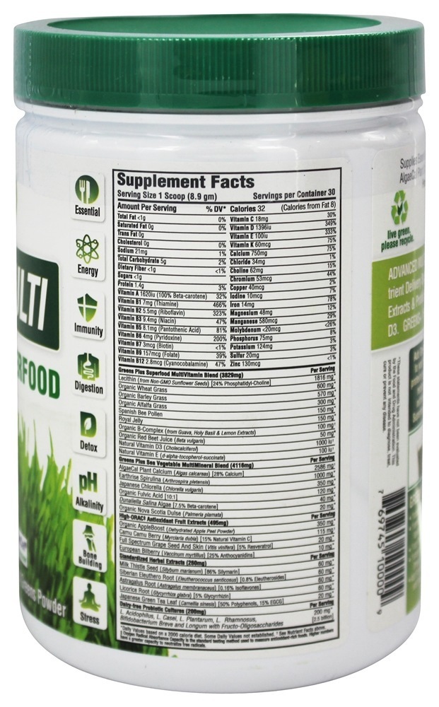 Superalimento Avançado em Pó - 9.4 oz. Anteriormente, o pó de superalimento original Greens Plus - Imagem 2