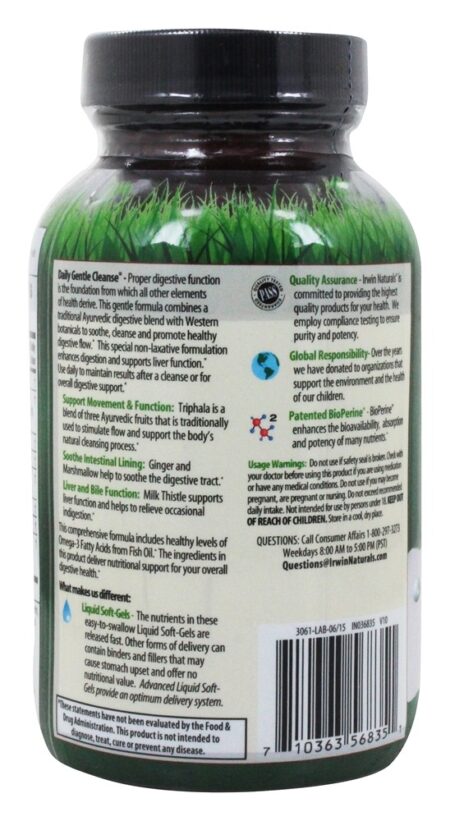 Daily Gentle Cleanse - 60 Softgels Irwin Naturals - Image 3