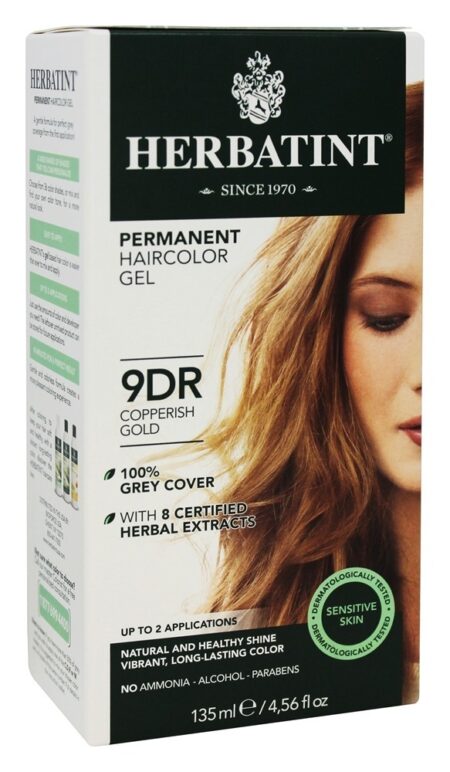 Ouro permanente do cobre do gel 9DR de Haircolor erval - 4.5 fl. oz. Herbatint