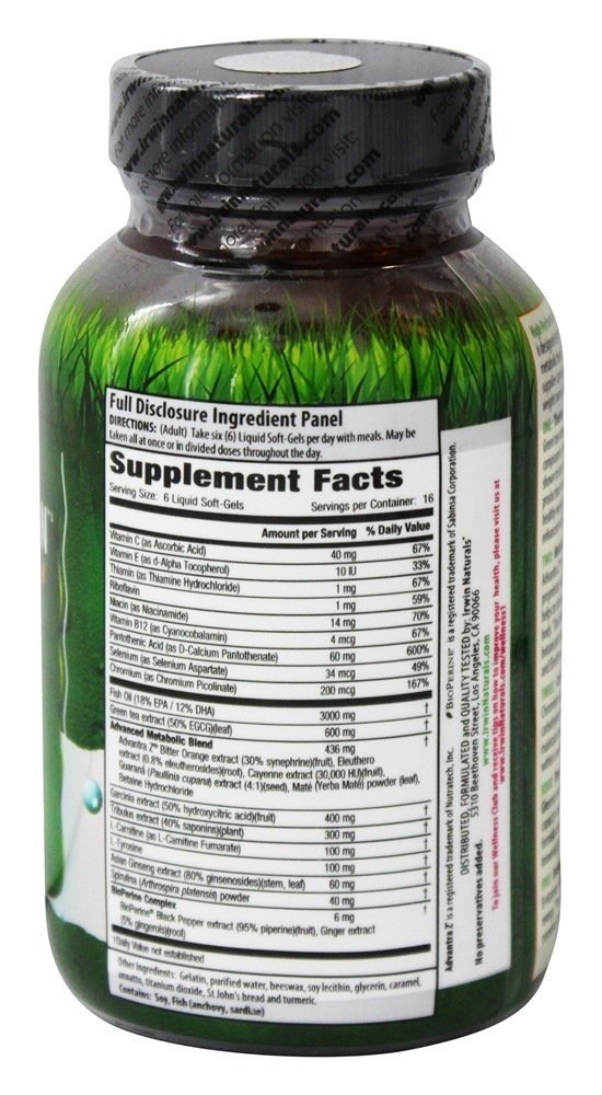 Combustível Metabólico Intenso Rasgado-Homem de Alto Desempenho - 100 Softgels Irwin Naturals - Imagem 2