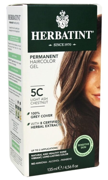 Gel Permanente Haircolor Herbal 5C Cinza Castanho Claro - 4.5 fl. oz. Herbatint