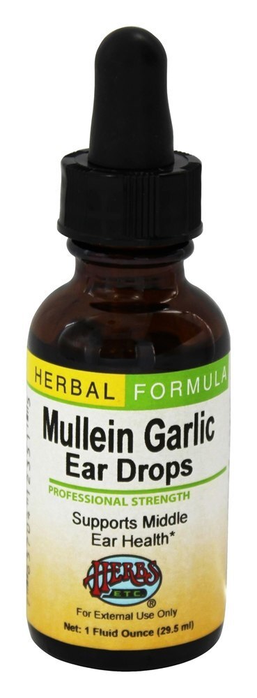 A orelha do alho Mullein deixa cair a força profissional - 1 fl. oz. Herbs Etc