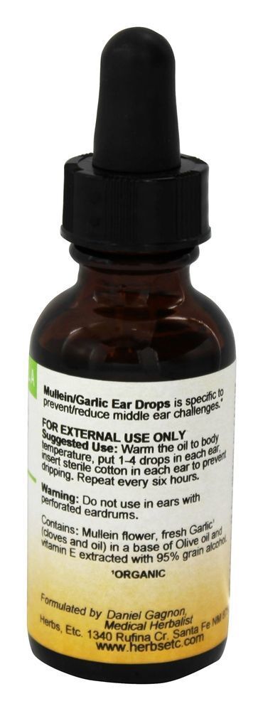 A orelha do alho Mullein deixa cair a força profissional - 1 fl. oz. Herbs Etc - Imagem 2
