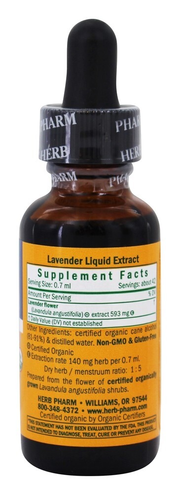 Extracto líquido de lavanda integral para suporte a sistema nervoso - 1 fl. oz. Herb Pharm - Imagem 2