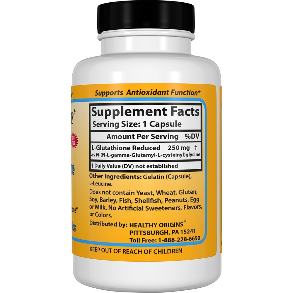 Setria L-Glutationa Reduzida 250 mg. - Cápsulas 60 Healthy Origins - Imagem 2
