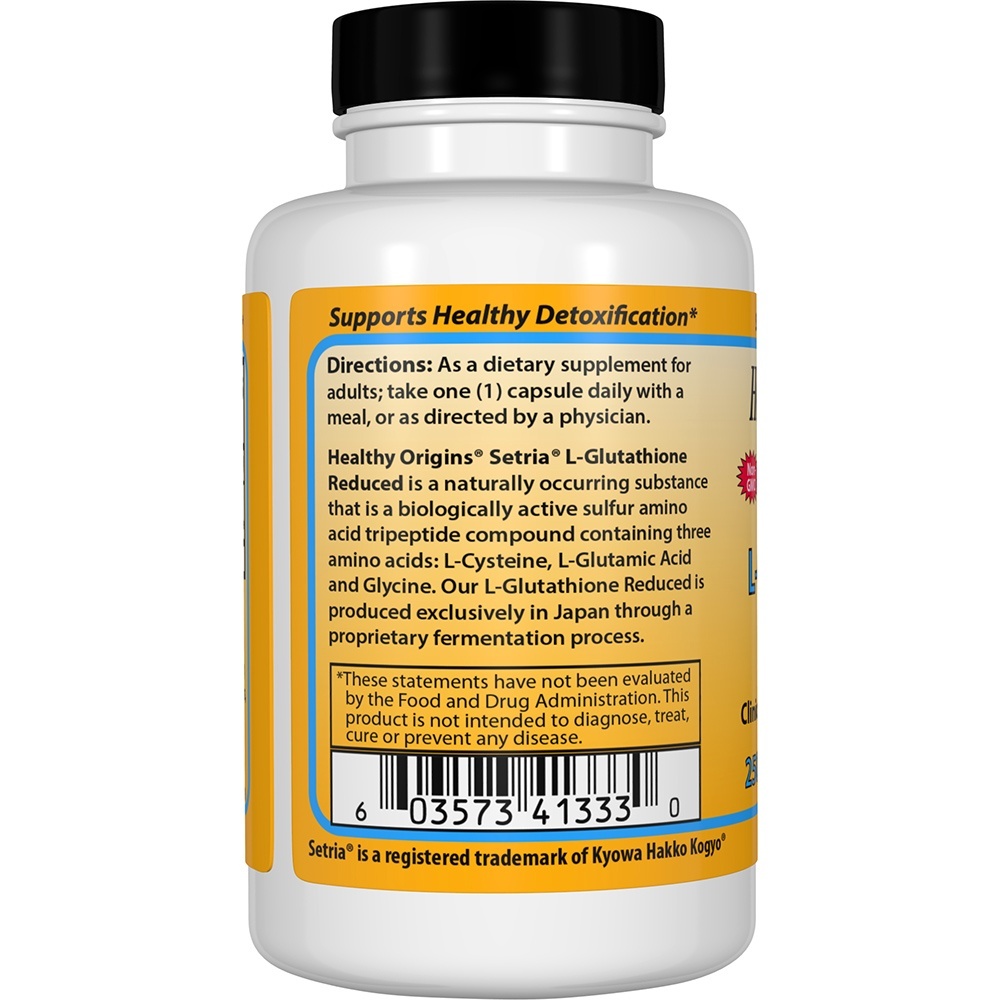 Setria L-Glutationa Reduzida 250 mg. - Cápsulas 60 Healthy Origins - Imagem 3