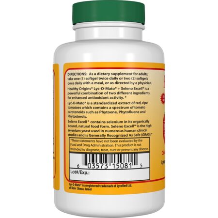 Complexo Licopeno de Tomate Lyc-O-Mato Plus Selênio Excels Seleno - 60 Softgels Healthy Origins - Image 3