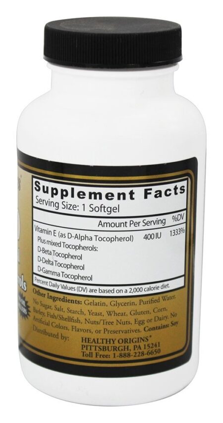 Vitamina E 400 UI - 180 Softgels Healthy Origins - Image 2