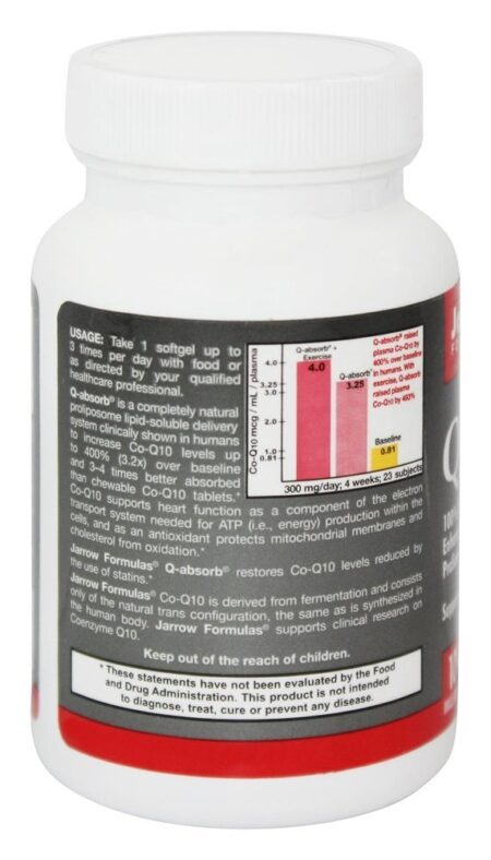 Q-absorve Co-Q10 100 mg. - 60 Softgels Jarrow Formulas - Image 3