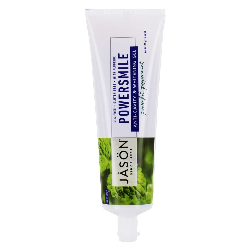PowerSmile Anti-Cavidades e Branqueamento Gel Com Fluoreto Poderoso Peppermint - 6 oz. JASON Natural Products - Imagem 2